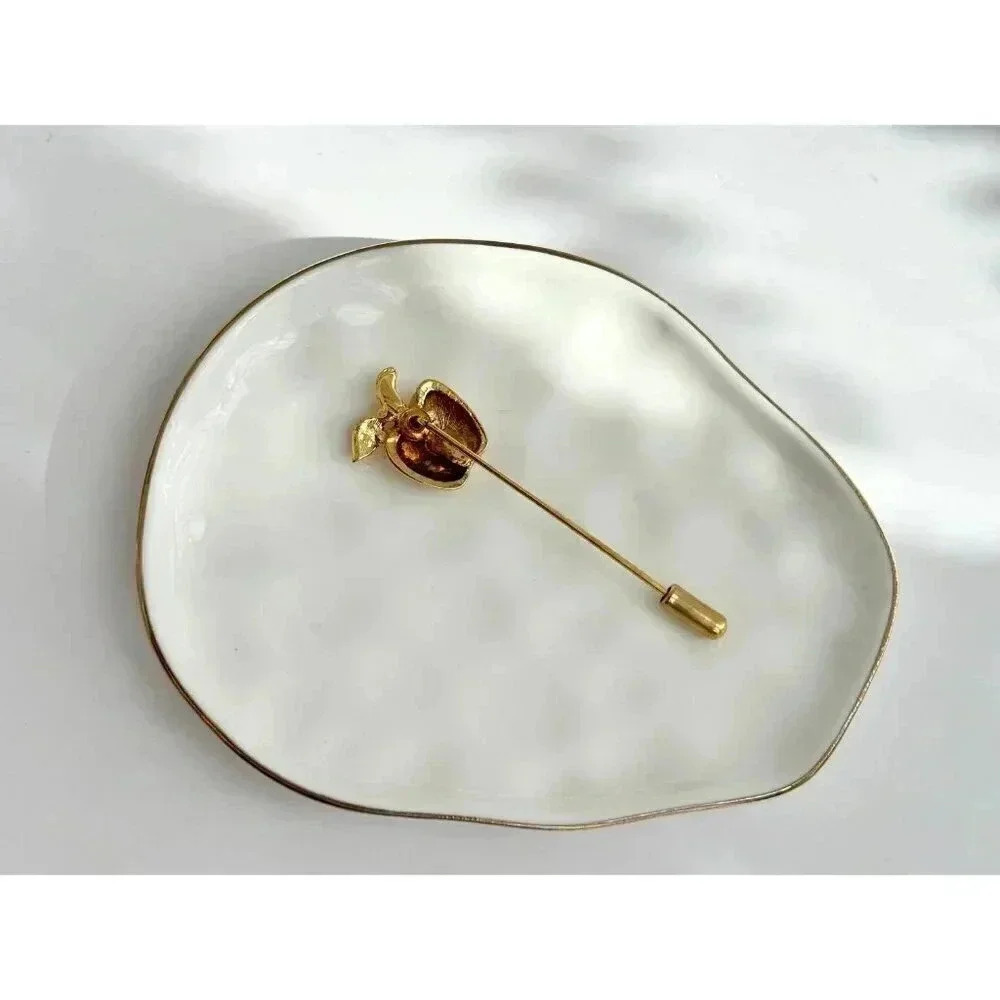 Vintage Gold Colored Apple Stick Pin - Picture 3 of 9